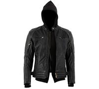 Bikers Gear Australia Nuevo Craig encerado cuero de nobuck premium con capucha extraíble chaqueta de motocicleta, CE 1621-1 desmontable 5 piezas armadura