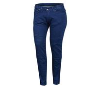 Bikers Gear Australia - Pantalones Vaqueros con Protectores para Motocicleta, elásticos, con Forro Kevlar CE 1621-1, Protectores extraíbles, Color Azul, Talla 18