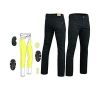 Bikers Gear Black Stetch Jeans de Motocicleta para Hombre, elásticos, cómodos, con Forro Kevlar con Armadura CE extraíble, Color Negro, 50