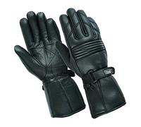 Bikers Gear - Guantes de Cuero Thinsulate e Impermeables para Motocicleta, Color Negro, Talla XS