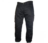 Bikers Gear UK Pantalon Moto Tipo Cargo con Bolsillos Laterales y con Kevlar Anti abrasivo en el Forro Interior Color Negro Talla 48 Largo