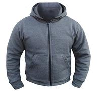 BIKERS GEAR UK Sudadera con Capucha en Gris con Protecciones en Kevlar® homologadas CE Producto Talla 3XL