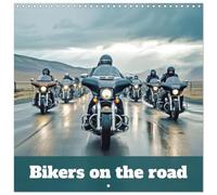 Bikers on the road (Wall Calendar 2026 12" x 24" / 30 x 60 cm (open)) CALVENDO 12 Month Wall Calendar