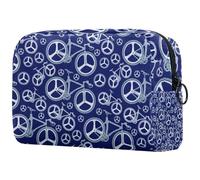 Bikes and Wheels on Blue - Neceser de viaje para mujer, bolsa organizadora de maquillaje grande con cremallera, multicolor, 18.5x7.5x13cm/7.3x3x5.1in, Neceser