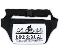Bikesexual I'll Ride Just About Anything - Riñonera divertida para bicicleta, color blanco, White, Talla única
