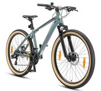 BIKESTAR Bicicleta de montaña Hardtail de Aluminio, 21 Marchas Shimano 26" Pulgadas | Mountainbike con Frenos de Disco Cuadro 16" MTB | Gris