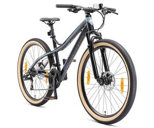BIKESTAR Bicicleta de montaña Hardtail de Aluminio, 21 Marchas Shimano 26" Pulgadas | Mountainbike con Frenos de Disco Cuadro 16" MTB | Negro Azul