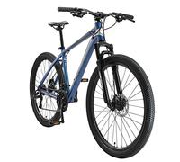 BIKESTAR Bicicleta de montaña Hardtail de Aluminio, 21 Marchas Shimano 27.5" Pulgadas | Mountainbike con Frenos de Disco Cuadro 18" MTB | Azul Plata