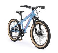 BIKESTAR Bicicleta de montaña Juvenil 20 Pulgadas de 6 a 9 años | Bici niños Cambio Shimano de 7 velocidades, Freno de Disco, Horquilla de suspensión | Azul