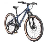 BIKESTAR Bicicleta de montaña Juvenil de Aluminio 24 Pulgadas de 10 a 13 años | Bici niños Cambio Shimano de 21 velocidades, Freno de Disco, Horquilla de suspensión | Azul