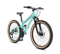 BIKESTAR Bicicleta de montaña Suspensión Doble Bicicleta Juvenil 24 Pulgadas de 8 años | Cambio Shimano de 21 velocidades, Freno de Disco, Fully | niños Bicicleta Mentha