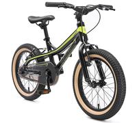 BIKESTAR Bicicleta Infantil Aluminio para niños y niñas a Partir de 4 años | Bici 16 Pulgadas con Freno en V | 16" Bici de montaña | Negro Verde