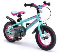 BIKESTAR Bicicleta Infantil para niños y niñas a Partir de 3 años | Bici de montaña 12 Pulgadas con Frenos | 12" Edición Mountainbike Berry Turquesa