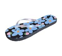 BIKETAFUWY Chanclas Sandalias Mujer, Sandalia Slip-On Poner, Zapatos Nu-Pies Entre-Dedos, Estampado Flores, Brida Transparente | Playa, Piscina, Ducha, Casa, Vacaciones, SPA, Ocio Verano, 01 negro