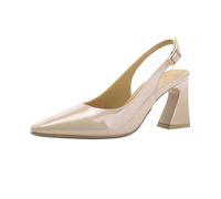 BIKETAFUWY Slingback Zapatillas de Tacón, Zapatos Puntus, Escarpino Abierto | Cuero Liso, Puntera Puntiaguda, Talón Bloque Medio, Brida Trasera Fina, Espalda Abierta, Oficina Fiesta Ciudad Boda, 01