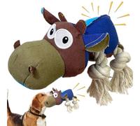 BIKIISEN Juguetes para perros para masticadores agresivos, juguetes masticables de peluche chirriantes, juguetes interactivos para perros de tira y afloja para mantenerlos ocupados, animales de