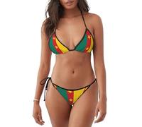 Bikini Bandera De Camerún Vikinis Sexy Traje De Baño Triángulo Bikini para SPA Vacaciones Tomar El Sol L