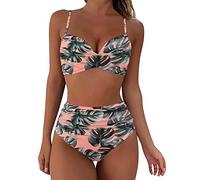 Bikini Braga Alta Bañador De Competición Mujer Triquini De Mujer Conjunto Traje Baño con Control Abdomen para Estilo Retro Trajes Baño Elegantes Verano para Traje Acolchado