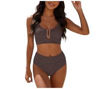 Bikini Braga Alta Conjunto De Traje De Baño para Mujer Bikini para Mujer Bañadores Competición Encaje Conjunto Cintura Alta con Volantes Traje Baño Dos Piezas Floral Push Up Talla Grande