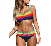 Bikini Brasileño Mujer 2026 Bikini con Braga Alta Traje de Baño de Una Pieza Padded Suit High Up Trajes Baño Corte Mujer Cintura Triquini Traje (Purple XL)