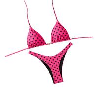 Bikini Brasileño para Gorditas Baratos Mujeres Braguita Relleno Descubierta Playa Neon Dimensiones Lazos Negra Festoneado Trasera Vintage Competición Profesional 50 Mejor Ricas Zona