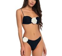 Bikini con Relleno Mujer Bikinis Mujer 2026 con Bikini Set For Women Plus Size Bathing Suit Tank Swimsuit Mid Waist Deep V Neck Wide Straps Mesh Back Braga Negro Talle Swimming (Clear XL)