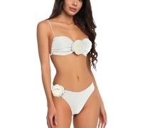 Bikini con Relleno Mujer Bikinis Mujer 2026 con Bikini Set For Women Plus Size Bathing Suit Tank Swimsuit Mid Waist Deep V Neck Wide Straps Mesh Back Braga Negro Talle Swimming (Silver M)