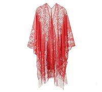 Bikini Cover Up Mujer Vestido de Playa Sexy Poncho de Playa Holgado Traje de baño Throws Boho Cover-Up Swimwear Pareo Ligero Playa Túnica de Encaje Kimono Ropa de Playa Cardigan Verano para Vacaciones