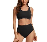 Bikini de cintura baja de dos piezas Push Up Sexy Set Bikinis acolchado traje de natación con lazo al cuello Triángulo Sexy Tanga Trajes Bikini Ganchillo Delantal desmontable, B-Negro, XL