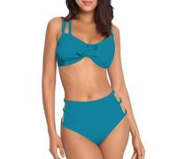 Bikini de cintura baja de dos piezas Push Up Sexy Set Bikinis acolchado traje de natación con lazo al cuello Triángulo Sexy Tanga Trajes Bikini Ganchillo Delantal desmontable, G-cielo azul, XL