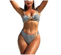 Bikini De Dos Piezas para Mujer Bikini Verde Bragas Mujer Tankinis De Tallas Grandes Elástico para La Playa Traje Baño Push Up Fuera del Hombro Cintura Alta Acolchada Estampado Tallas Grandes