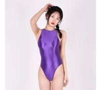 Bikini de mujer brillante de moda diseñado para ser llamativo durante las salidas de verano (L púrpura)