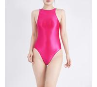 Bikini de mujer brillante de moda diseñado para ser llamativo durante las salidas de verano (L rosa roja)