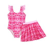 Bikini Deportivo Niña Bañador Bebe Niño Traje De Baño Bebe 2 Piezas Conjunto De Bikini con Pantalones Cortos Deportivos Estampados Ropa Playa Modernos Y Hermosos para Surf Vacaciones Verano 3-8 Años