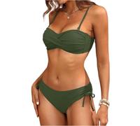 Bikini Elegante De Control De Abdomen para Mujer Traje Baño Sexy Estampado Conjunto Top Y Braguita Bikini Verano Traje Baño Talle Bajo Baños para Figuras con Curvas Ropa Playa Moda Playera Vacaciones