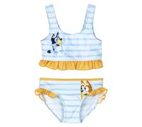 Bikini Infantil de Bluey - Color Azul y Amarillo - Talla 4 Años - Bañador Niña Fabricado en 85% Poliéster y 15% Elastano de 210 gsm - Secado Rápido - Producto Original Diseñado en España