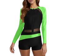 Bikini Manga Larga Bañadores Mujer Surferita Traje Fato De Banho Ropa Protección Solar Baño con Short Buceo Trajes Negro Bañador Aquagym Natacion Deportivos Camiseta Transpirable 2 Piezas XXXL Suit