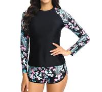 Bikini Manga Larga Camiseta Neopreno Mujer Natacion Traje Ropa Proteccion Solar Chaqueta Surferita Bañador Protección Bañadores Deportivos Natación De Baño con Short Piscina Suit Fatos Banho Mulher