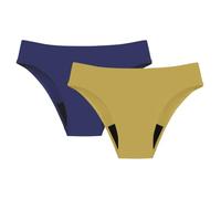 Bikini Menstrual Flujo Abundante Bragas Mujer Adolescente Niña Color Sólido Bragas Menstruales sin Costuras Invisible Seamless Antiodor Antifugas Elástico Cómodo Muy Transpirables Pack de 2