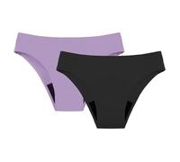 Bikini Menstrual Flujo Abundante Bragas Mujer Adolescente Niña Color Sólido Bragas Menstruales sin Costuras Invisible Seamless Antiodor Antifugas Elástico Cómodo Muy Transpirables Pack de 2