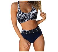 Bikini Mujer Braga Alta Push Up - Bikinis Para Mujer Cuello En V Brasileño Reductor Pecho Traje De Baño 2 Piezas Biquini Con Aros Swimwear Halter Bañadores Sujetador und Culotte Natacion Playa Piscina