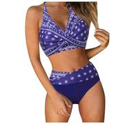 Bikini Mujer Braga Alta Push Up - Bikinis Para Mujer Cuello En V Brasileño Reductor Pecho Traje De Baño 2 Piezas Biquini Con Aros Swimwear Halter Bañadores Sujetador und Culotte Natacion Playa Piscina