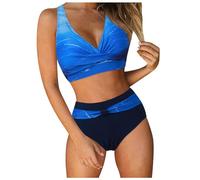 Bikini Mujer Braga Alta Push Up - Bikinis Para Mujer Cuello En V Brasileño Reductor Pecho Traje De Baño 2 Piezas Biquini Con Aros Swimwear Halter Bañadores Sujetador und Culotte Natacion Playa Piscina
