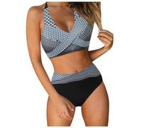 Bikini Mujer Braga Alta Push Up - Bikinis Para Mujer Cuello En V Brasileño Reductor Pecho Traje De Baño 2 Piezas Biquini Con Aros Swimwear Halter Bañadores Sujetador und Culotte Natacion Playa Piscina