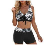 Bikini Mujer Brasileño Bañador Biquini Bikini para Busto Grande Bañadores Deportivos para Mujer Braguitas De Estilo Boho La Playa Bañadores Push Up Top con Shorts De Baño Dos Piezas