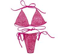 Bikini Mujer Conjunto Sexy Traje De Baño Mujer De 2 Piezas Elegante Set Tankini con Correas Ajustables Y Tiro para Playa Y Piscina Bañador Ropa Baño Sexy Bikini (S)