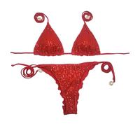 Bikini Mujer de Dos Piezas con Cuello Halter y Lentejuelas Brillantes, Diseño con Tirantes Ajustables y Estilo Llamativo