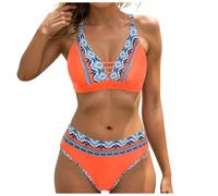 Bikini Mujer Dos Piezas Bikini Mujer Push Up Bañadores Deportivos Cuello En V Y Tanga Bikinis De Dos Piezas Surf Vikinis Bikinis Deportivo Bañador con Laterales para Playa y Piscina