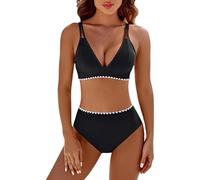 Bikini Mujer Push Up Deportivo Cintura Alta Traje de Baño Dos Piezas Conjunto de Bikini Biquini Vikini con Relleno Bikini Top con Brasileño Braga Alta Natacion Playa Piscina