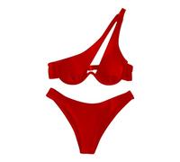 Bikini Mujer Reductores Pecho Bañadores Mujer con Conjunto de Traje de Baño Brasileño Corte con Bikini Un Hombro Sexy 2 Braga Alta Reductora Pantalon (Rd1 XL)